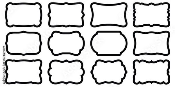 Fototapeta Vintage frames set isolated on white background. Decorative frame. 