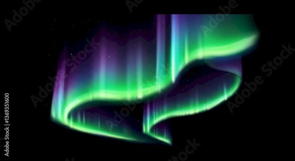 Obraz Stunning Aurora Borealis Night Sky Polar Lights Celestial Green Purple Nature Space Cosmic Galaxy