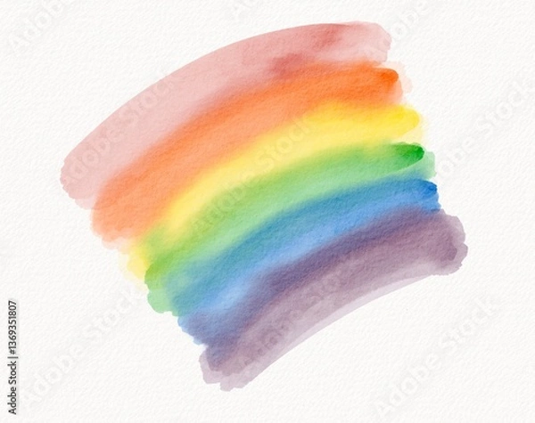 Fototapeta Bold and artistic watercolor rainbow with smooth gradients. A great digital asset for Pride Month campaigns, merchandise, and decor