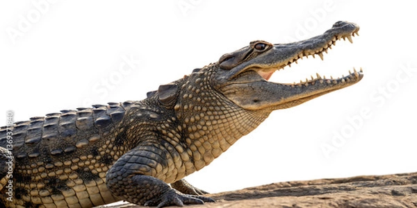 Fototapeta Alligator with Open Mouth PNG – Isolated Transparent Background Image