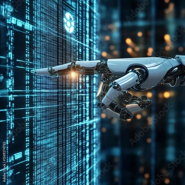 Fototapeta futuristic central bank digital currency (CBDC) system monitored by AI for enhanced security and efficiency.
