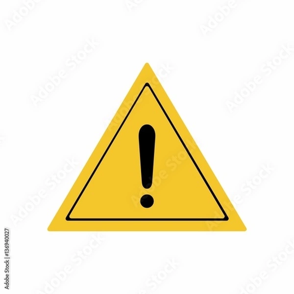 Fototapeta Warning sign vector design isolated on white background