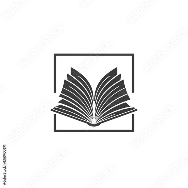 Fototapeta Open Book Inside a Square Frame