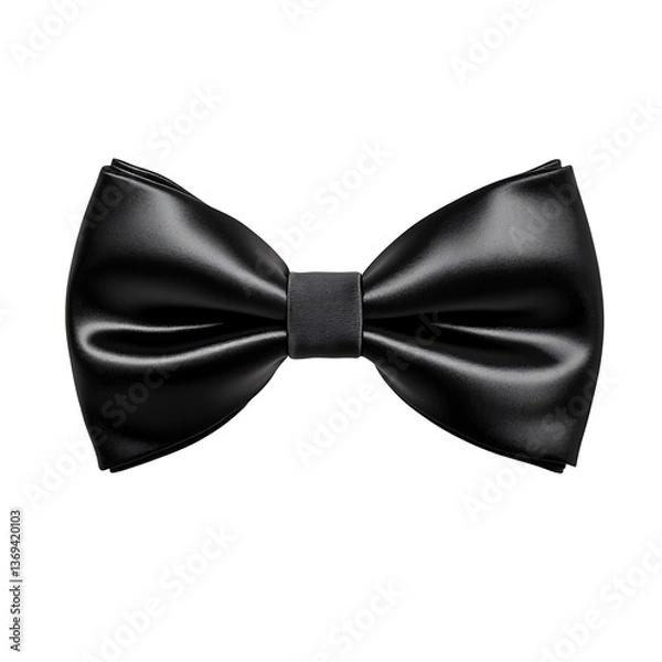 Fototapeta Black bow tie, png file of isolated white and transparent background
