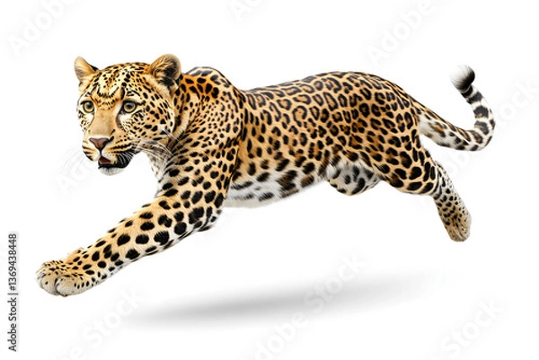 Fototapeta Leopard Running Wildly in Nature
