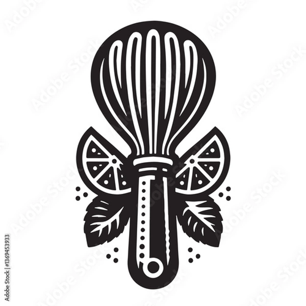 Obraz Black Color Zester Silhouette Vector Illustration, Solid White Background