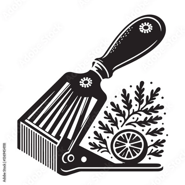 Obraz Black Color Zester Silhouette Vector Illustration, Solid White Background