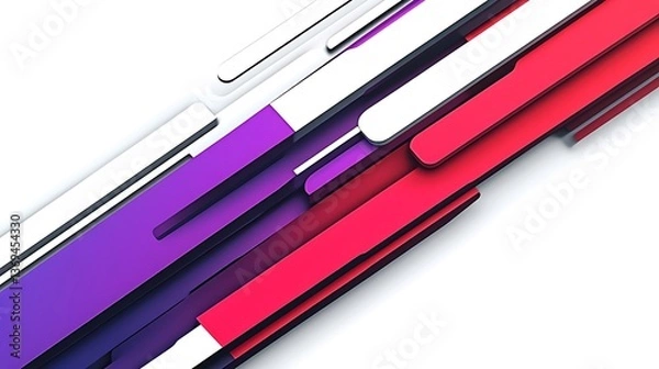 Obraz Abstract composition of overlapping colorful rectangular shapes and white space
