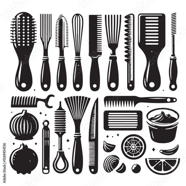 Obraz Black Color Zester Silhouette Vector Illustration, Solid White Background