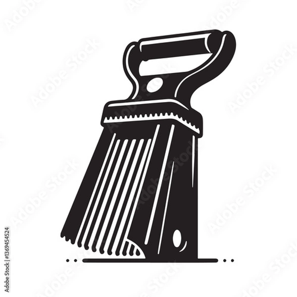 Fototapeta Black Color Zester Silhouette Vector Illustration, Solid White Background