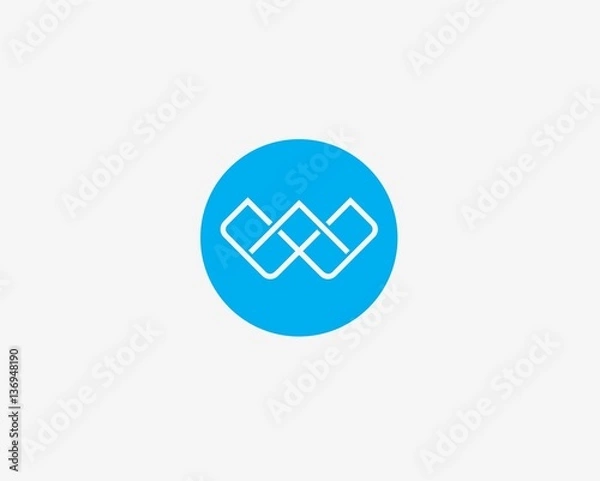 Fototapeta Abstract letter W icon alphabet symbol. Letter W logo icon design vector sign. 