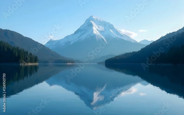 Obraz mountain lake reflection