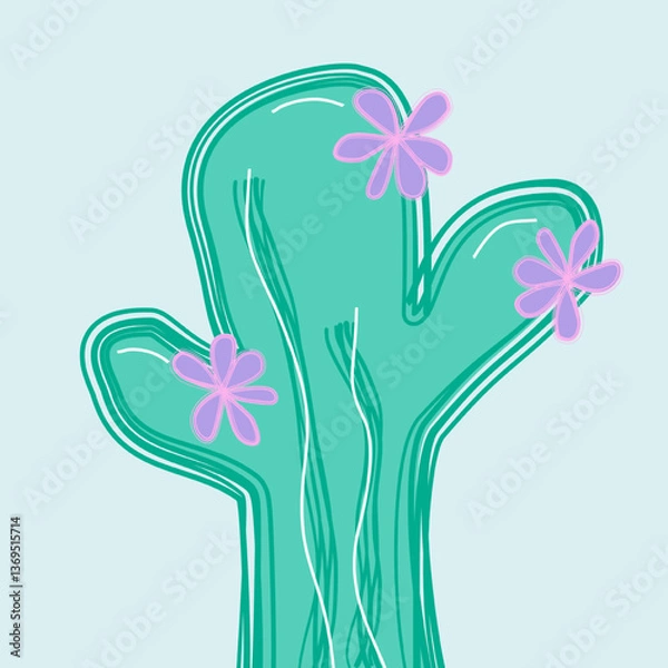 Obraz abstract floral cactus 
