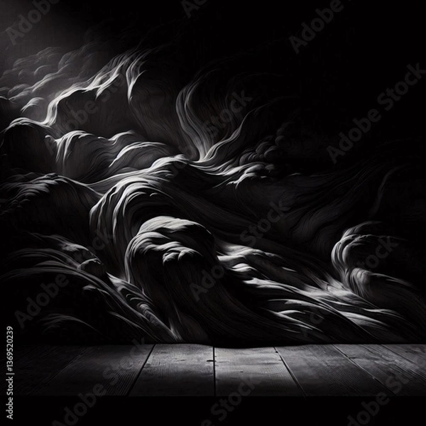 Fototapeta Monochrome Abstract Flowing Texture Wooden Floor Background