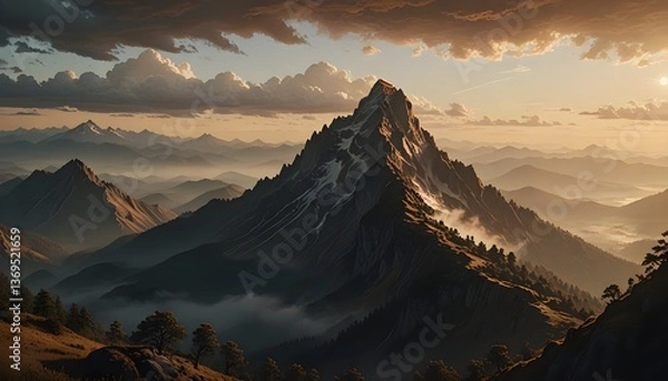Obraz sunrise in the mountains