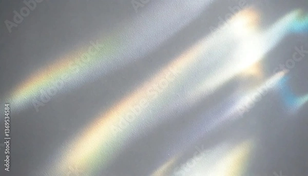 Fototapeta 光のささやき　虹色の影が語る朝の静けさ　淡く揺れるプリズムの反射が描くミニマルなアート