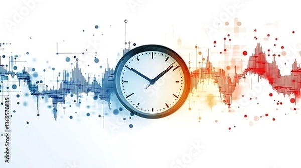 Fototapeta Financial market analysis shows stock growth via a line graph