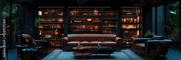 Obraz Dark, Luxurious Gentleman's Lounge