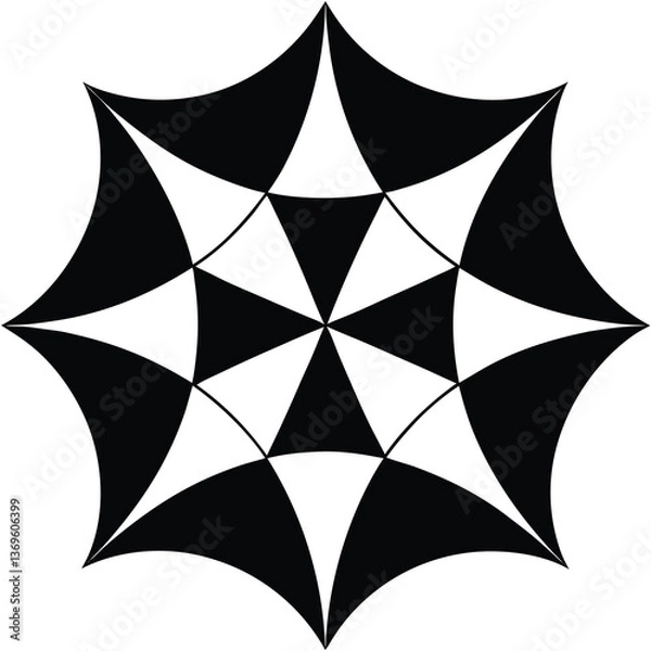 Fototapeta Silhouette vector of hyperbolic curves design