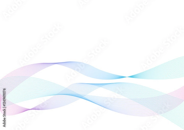 Fototapeta ラインウェーブ グラフィック 背景素材