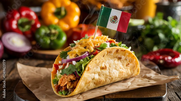 Obraz mexican taco on a table