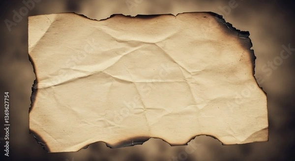 Fototapeta Burned parchment paper texture dramatic lighting. AI Generated