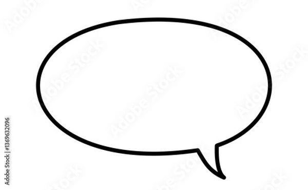 Obraz シンプルな手書きの吹き出し（楕円）