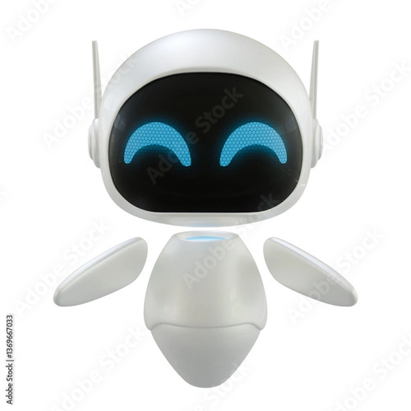 Obraz Personal assistant robot. Mini robot 3d character.
