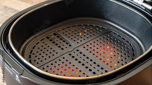 Obraz thermal anomaly can be observed in this air fryer basket showcasing its unique design and functionality