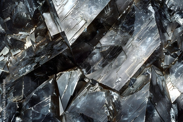 Fototapeta Close-up view of raw Zinc element showing its unique texture and color