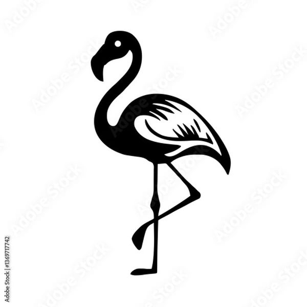 Obraz flamingo silhouette vector