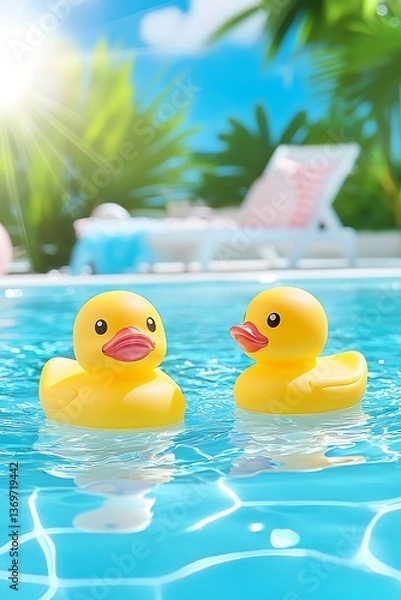 Obraz Poolside Rubber Ducks