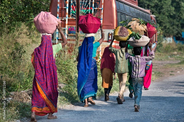Obraz Donne e bambini Indiani 