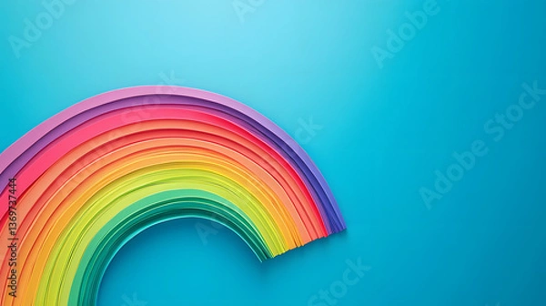 Fototapeta rainbow, vector, color, illustration, sky, colorful, nature, design, art, spectrum, cloud, blue, weather, bright, rain, icon, concept, yellow, colored, symbol, element, 3d, sun, cartoon, decoration