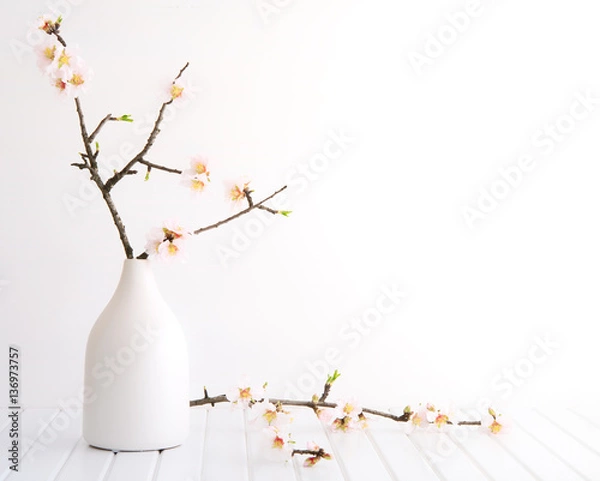 Fototapeta Vase with cherry blossom