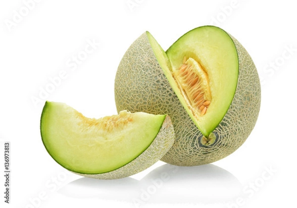 Fototapeta cantaloupe melon isolated on white background