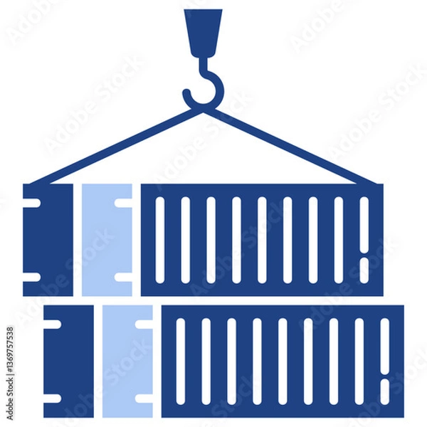 Fototapeta Container Flat Blue Icon