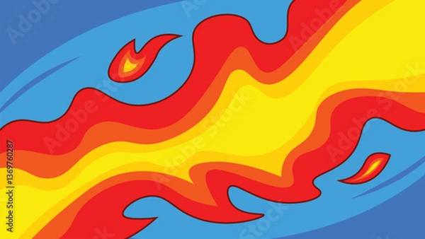 Obraz Dynamic Fire and Water Abstract Illustration