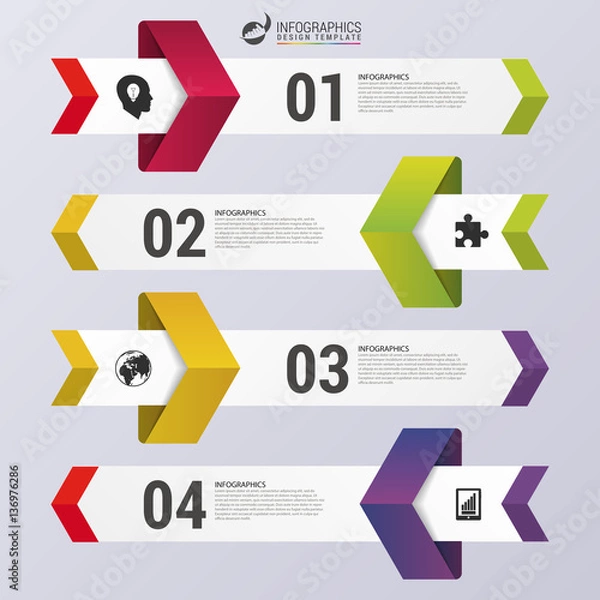 Fototapeta Design clean number banners. Infographic template. Vector