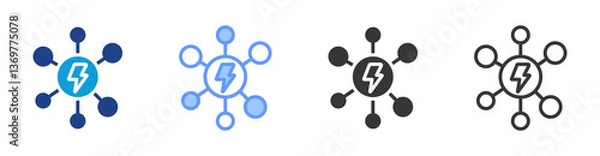 Fototapeta Channel Conflict icon set multiple style collection