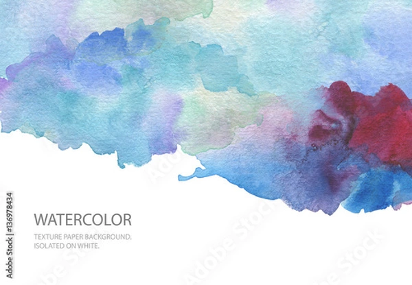 Fototapeta Abstract watercolor blot painted background. Texture paper. 