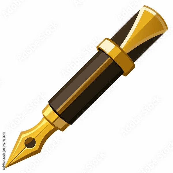 Obraz elegant fountain pen with gold nib 