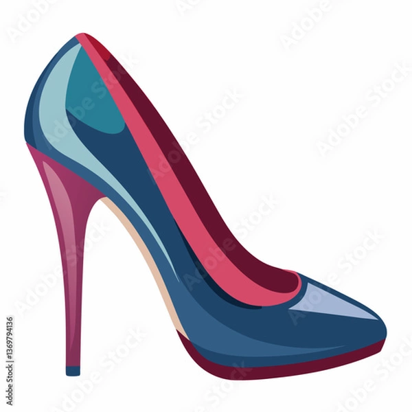 Obraz elegant high heeled shoe with glossy finish