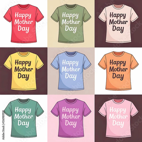 Fototapeta happy mother's day different color background t shirt design.