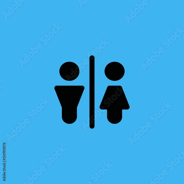 Fototapeta Man and lady toilet sign icon. flat design