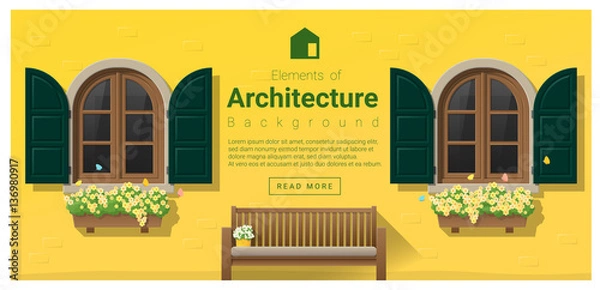 Fototapeta Elements of architecture , window background , vector ,illustration