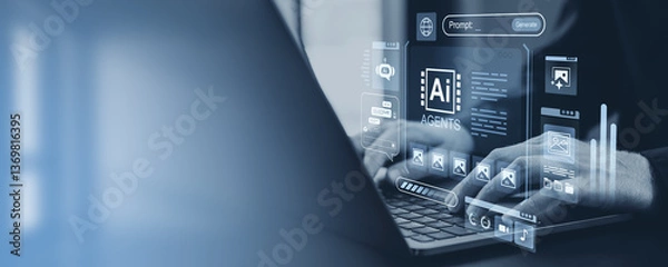 Fototapeta AI agent software interface for image generation.