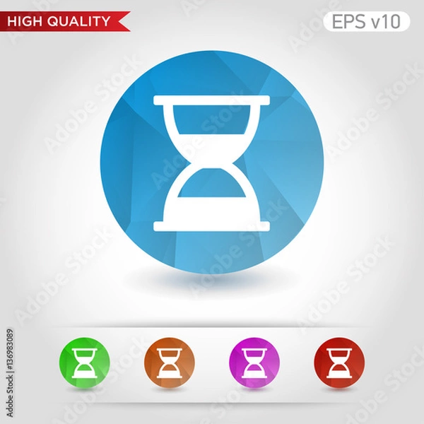 Fototapeta Hourglass icon. Button with sand timer icon. Modern UI vector.
