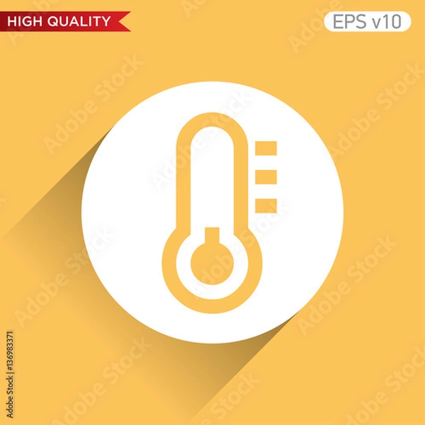 Fototapeta Thermometer icon. Button with weather icon. Modern UI vector.