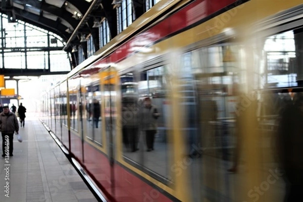 Obraz An image of a blurry train